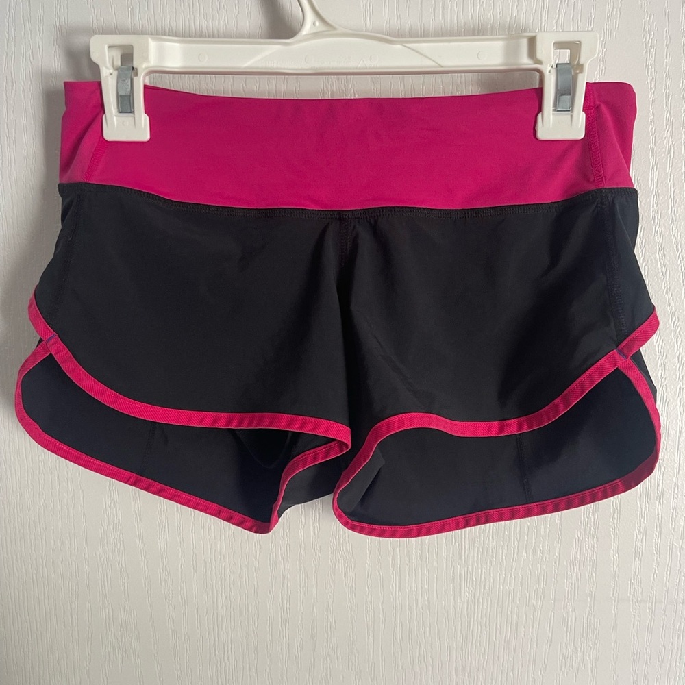 Lululemon Athletica Black and Pink Athletic Shorts